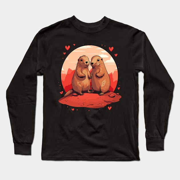 Prairie Dog Couple Valentine Long Sleeve T-Shirt by JH Mart